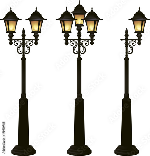 street lamps collection,lantern set photo