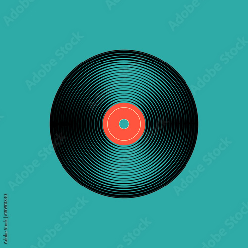 Vinyl music record. vintage gramophone disc. Vector illustration