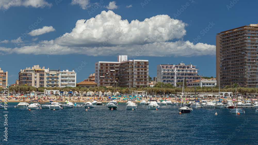 Fototapeta premium Beautiful summer landscape from a small Spanish town Palamos, 10. 08. 2017 Spain