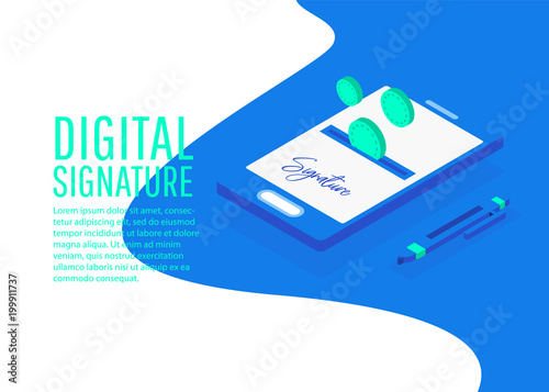 Digital signature. Creative people collection.