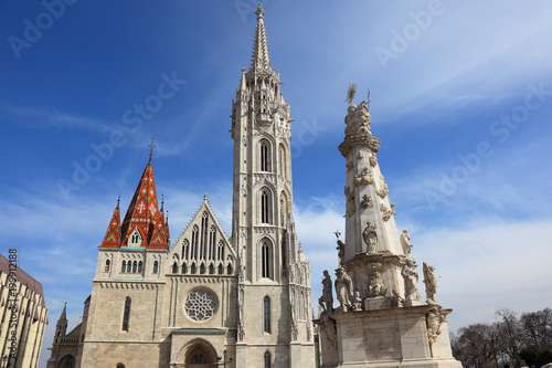 Bild auf Leinwand Matthiaskirche im Burgviertel von Budapest, Ungarn