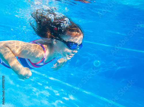 girl in swimming pool