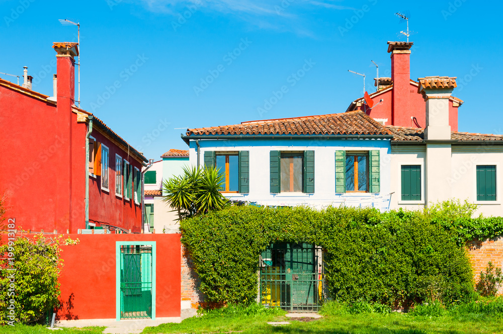 Colorful houses on Burano, Venice, Italy