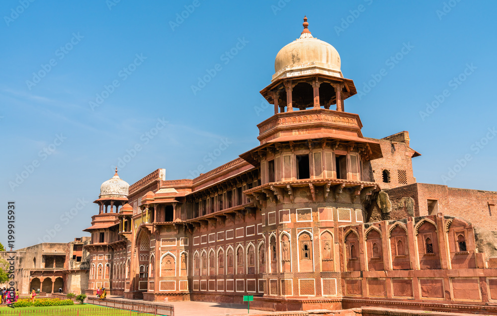 Jahangir Palace at Agra Fort. UNESCO world heritage site in India