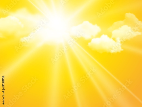 sunshine sky, abstract yellow clouds background