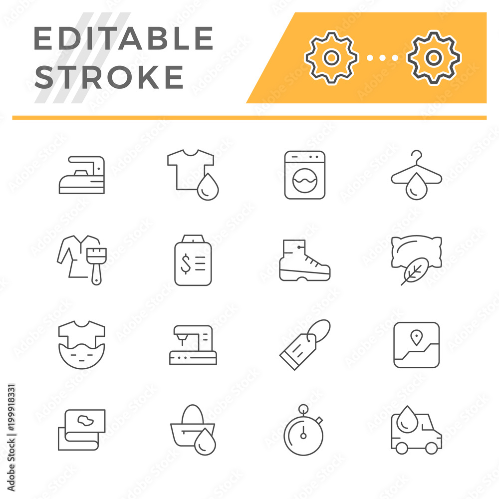 Set line icons of laundry Set line icons of laundry