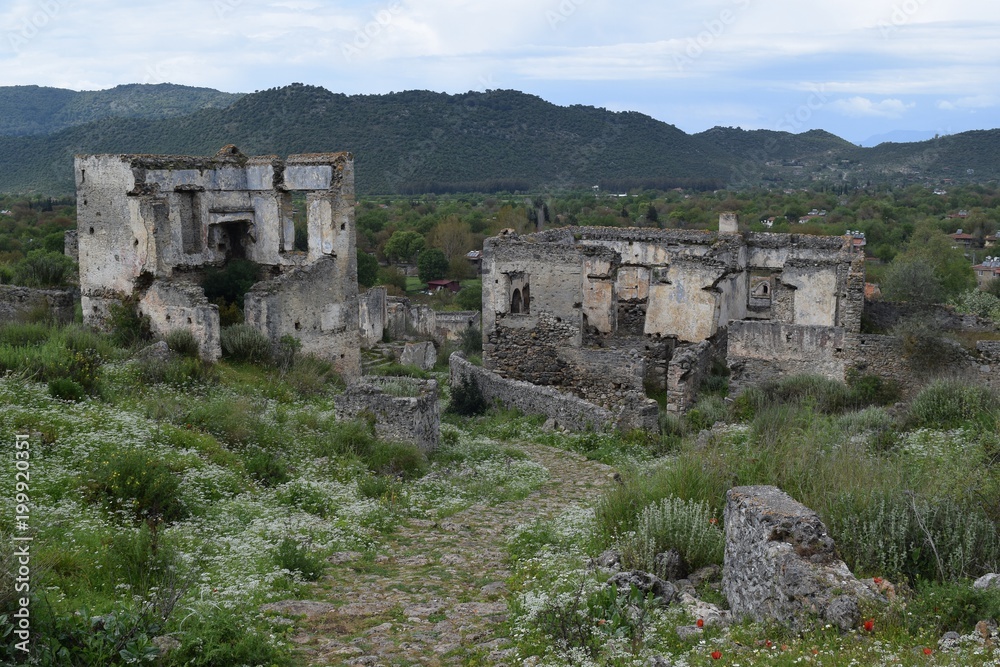 Old stone house.Abandoned, old Greek houses of Kayakoy.Fethiye.Turkey Old stone house.Abandoned, old Greek houses of Kayakoy.Fethiye.Turkey