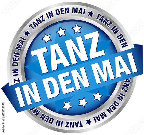 Button Banner "Tanz in den Mai" blau/silber