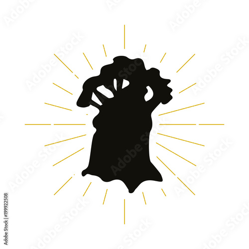 Retro baobab silhouette logo