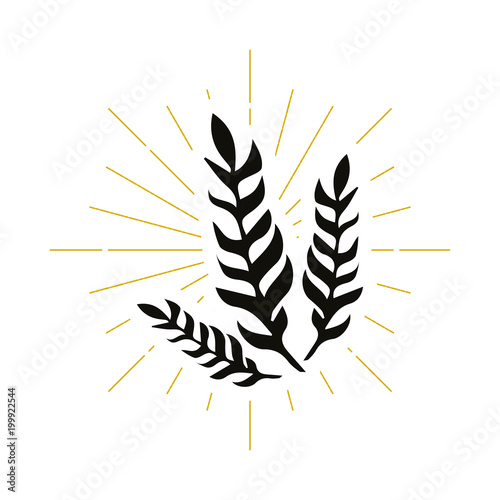 Retro plant silhouette logo