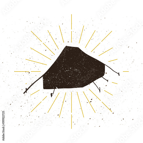 Retro tent silhouette logo