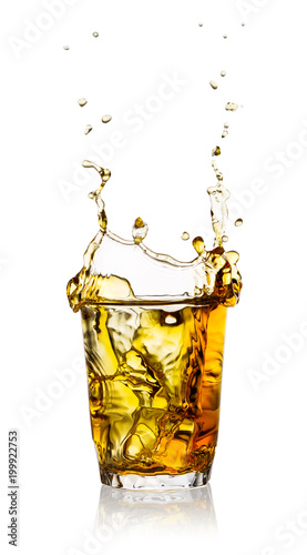 Splash in a glass of whiskey