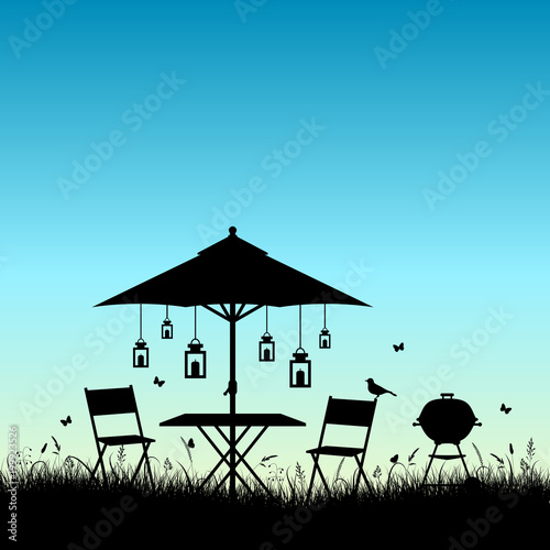 Summer Garden Sundown Blue