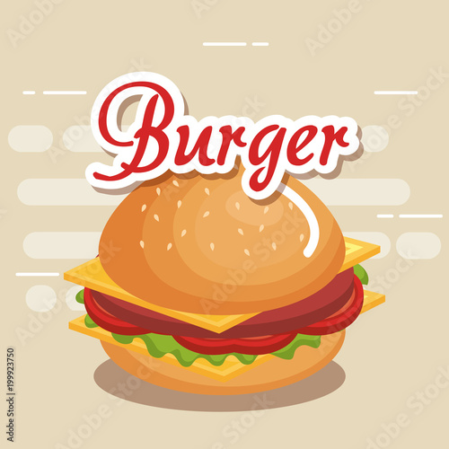 delicious burger fast food icon vector illustration design