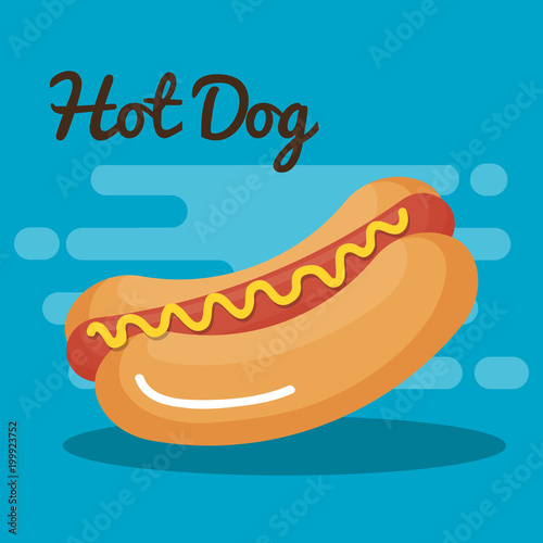 Fototapeta Naklejka Na Ścianę i Meble -  delicious hot dog fast food icon vector illustration design