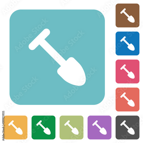 Shovel rounded square flat icons