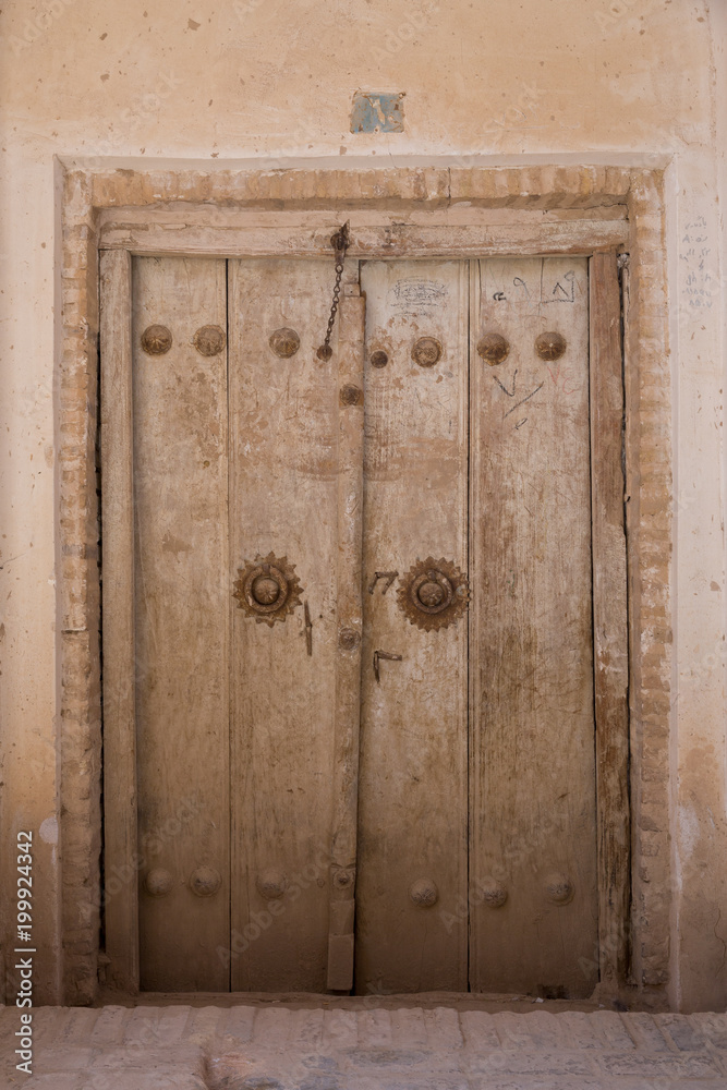 Naklejka premium A Door in Boshrouyeh, Khorasan, Iran