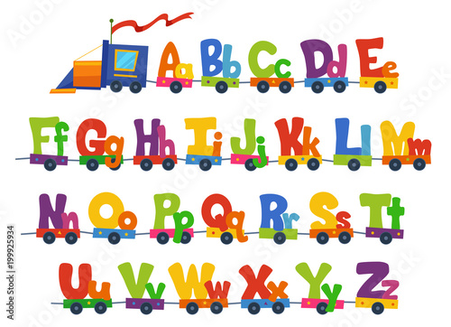 Train Alphabet Illustration