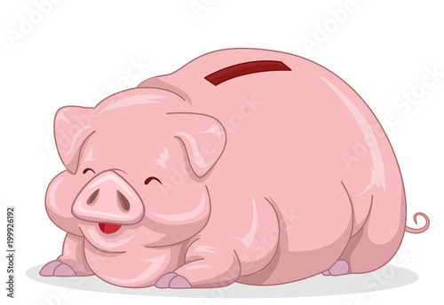 Piggy Bank Fat Illustration