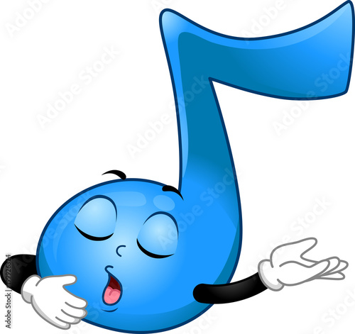Mascot Music Note Sing Illu...