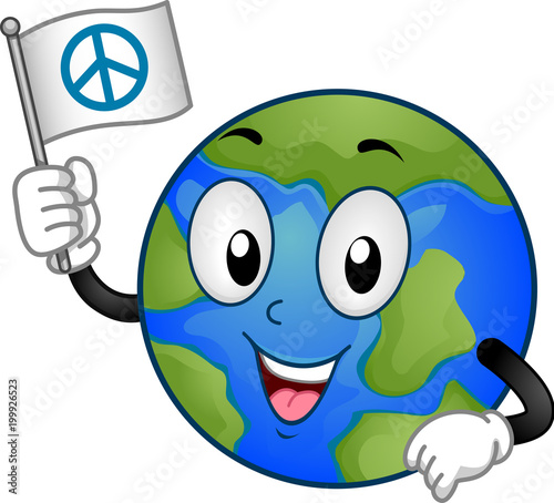 Mascot Earth Peace Flag Ill...