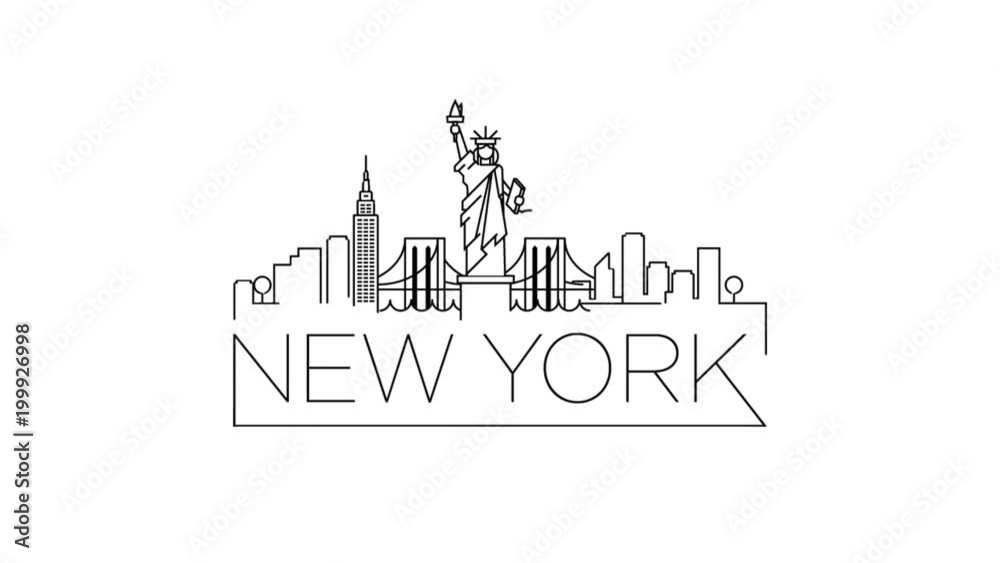 Modern New York Skyline Animation Modern New York Skyline Animation