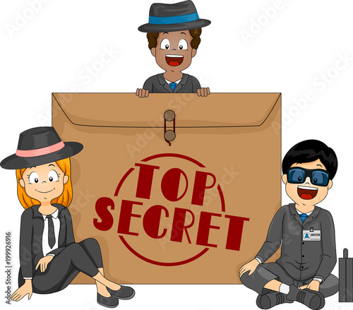 Kids Top Secret Envelope Illustration