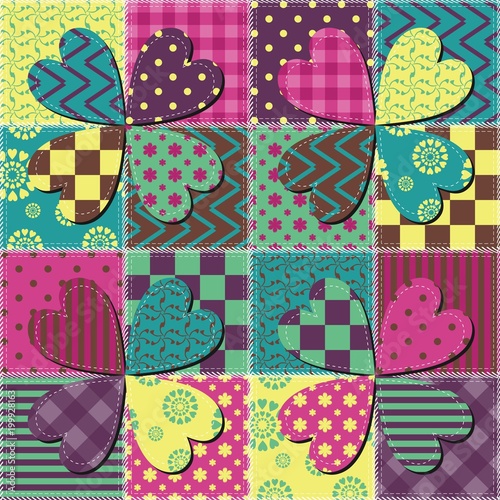 patchwork background with different patterns
