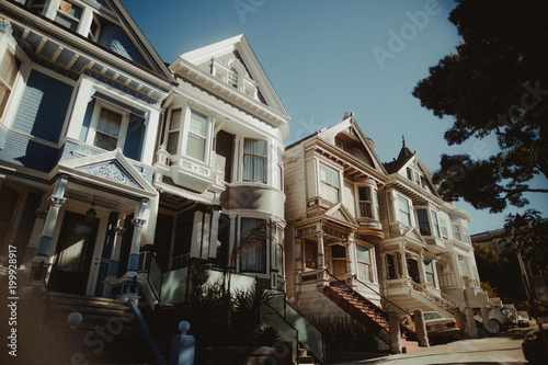 View of Victorian houses photo