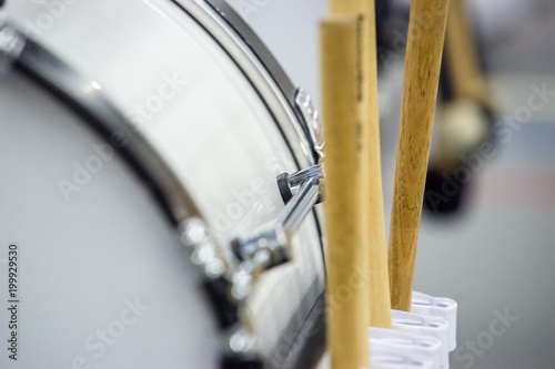 bass drum sticks on dums photo