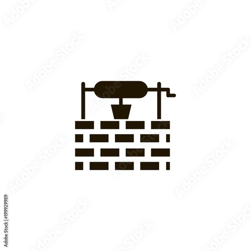 Water well icon. flat design