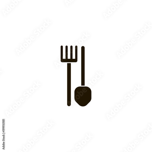 Spade and pitchfork icon. flat design