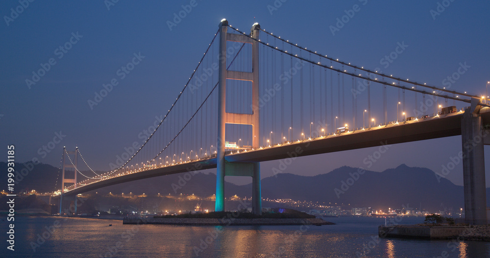 Tsing ma bridge at night