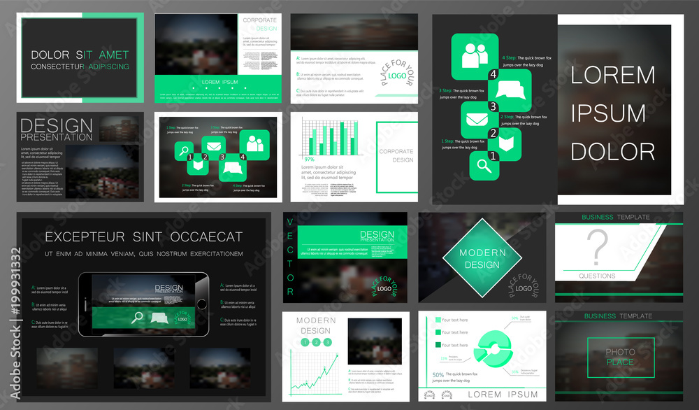 Colorful elements for infographics on a white and grey background. Presentation templates. Easy to use in presentation, flyer, banner or web. Vector illustration. EPS 10.