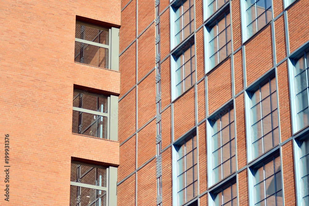 Revitalized red brick buildings