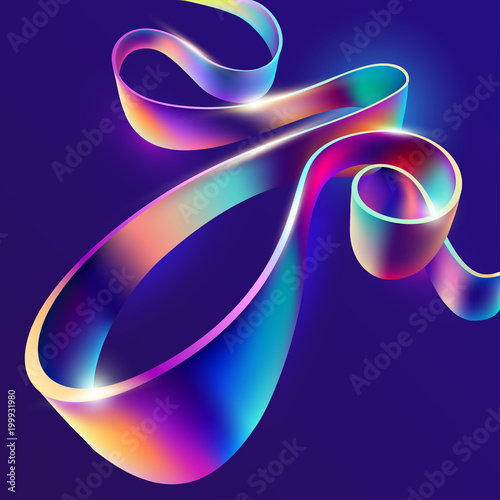 Multicolored curved line