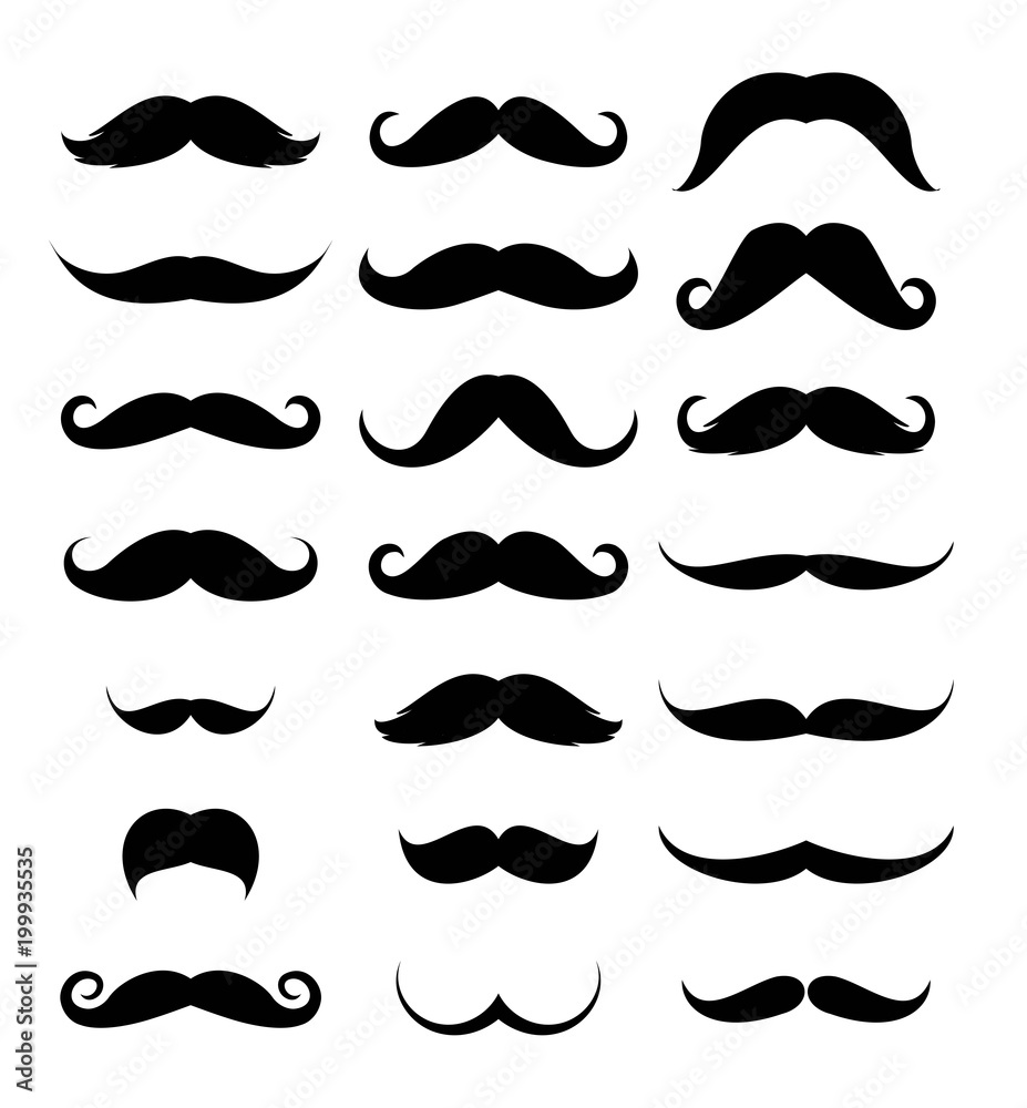 Mustache icon set vector Mustache icon set vector