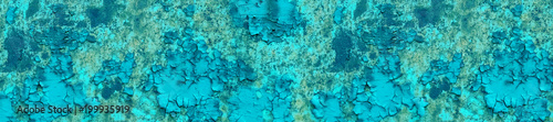 banner panorama rusty old cyan metal cracked texture