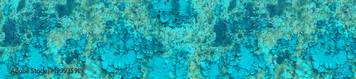 banner  panorama rusty old cyan metal cracked texture