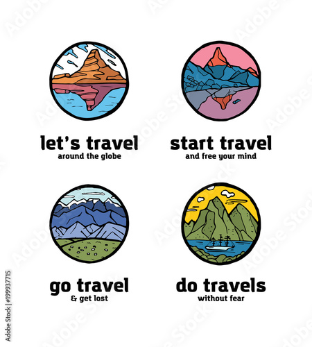 Traveling logo set