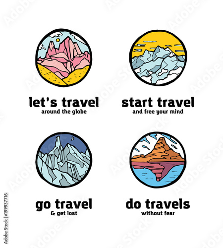 Traveling logo set