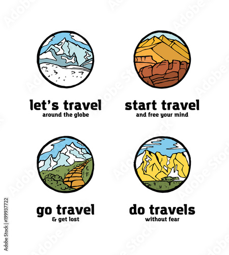 Traveling logo set
