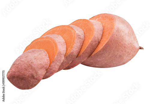 Sweet potato isolated with shadow on white background © A_Skorobogatova