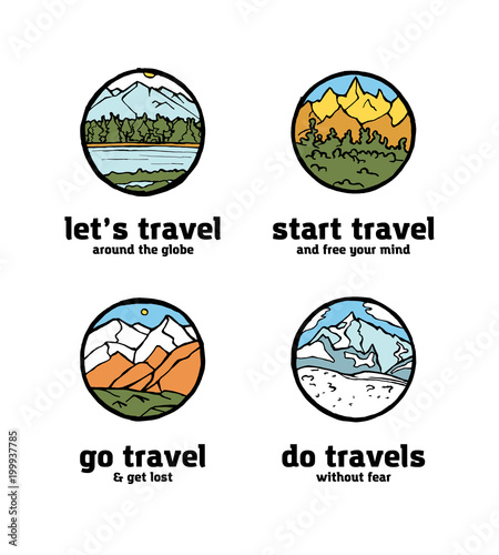 Traveling logo set