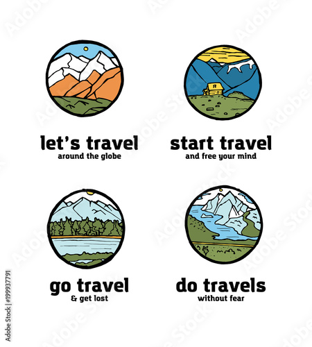 Traveling logo set