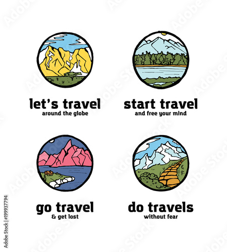 Traveling logo set