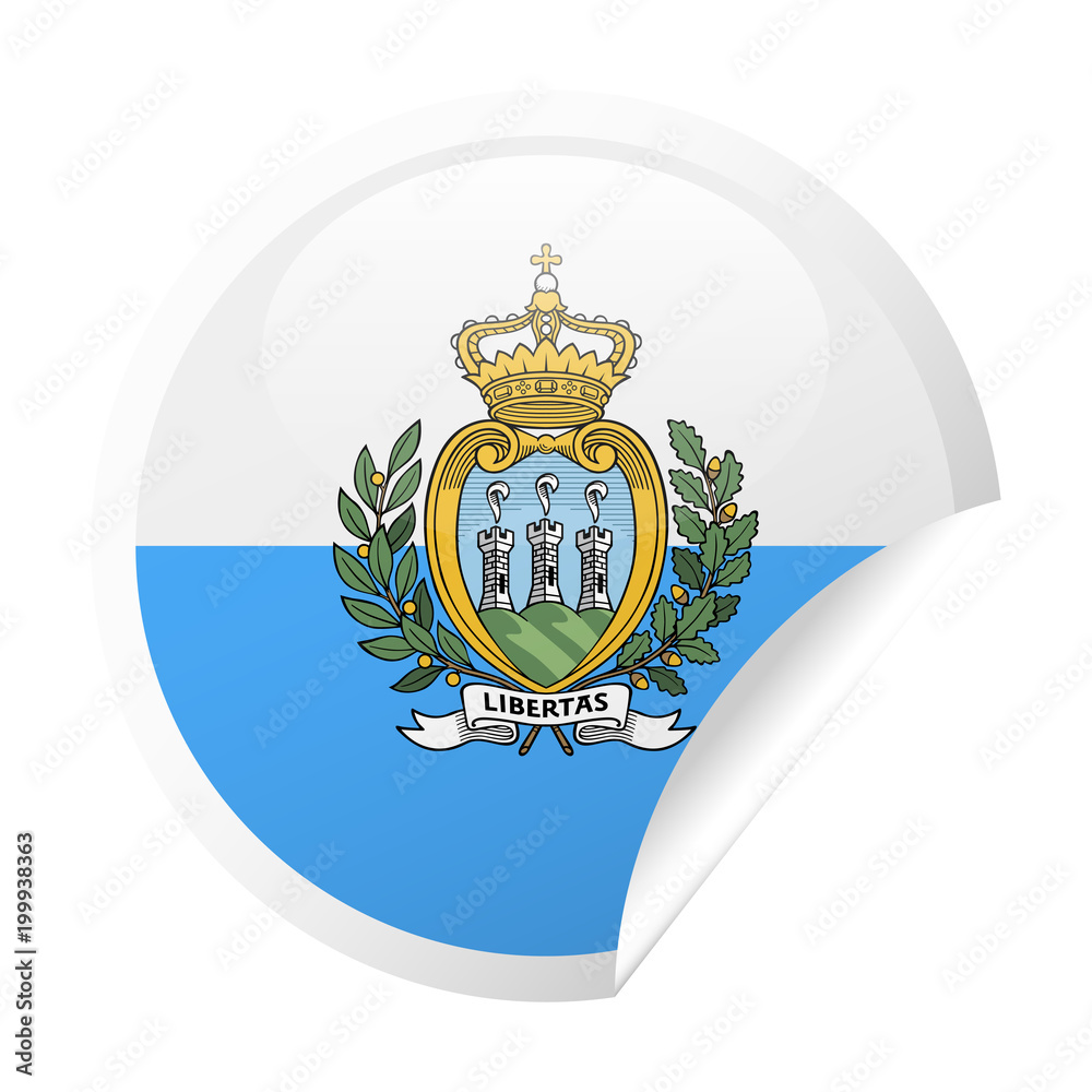 San Marino Flag Vector Round Corner Paper Icon San Marino Flag Vector Round Corner Paper Icon