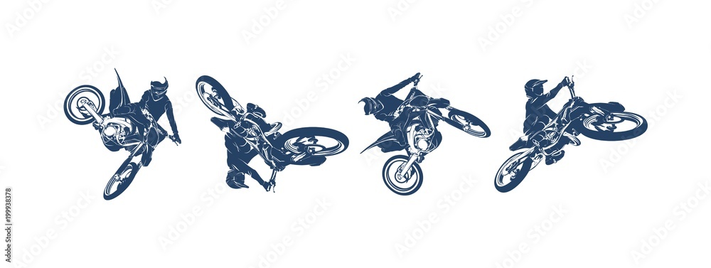 Vetor do Stock: Motocross Jump Logo Vector, Motocross Freestyle silhouette  | Adobe Stock