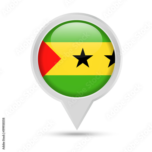 Free Download Sao Tome and Principe Flag Round Pin Vector Icon - GFXLoad
