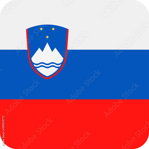 Slovenia Flag Vector Square Flat Icon